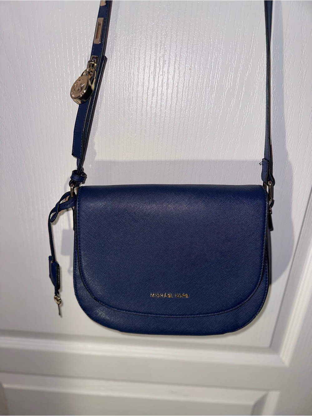 Michael Kors Navy Blue Saffiano Crossbody Bag